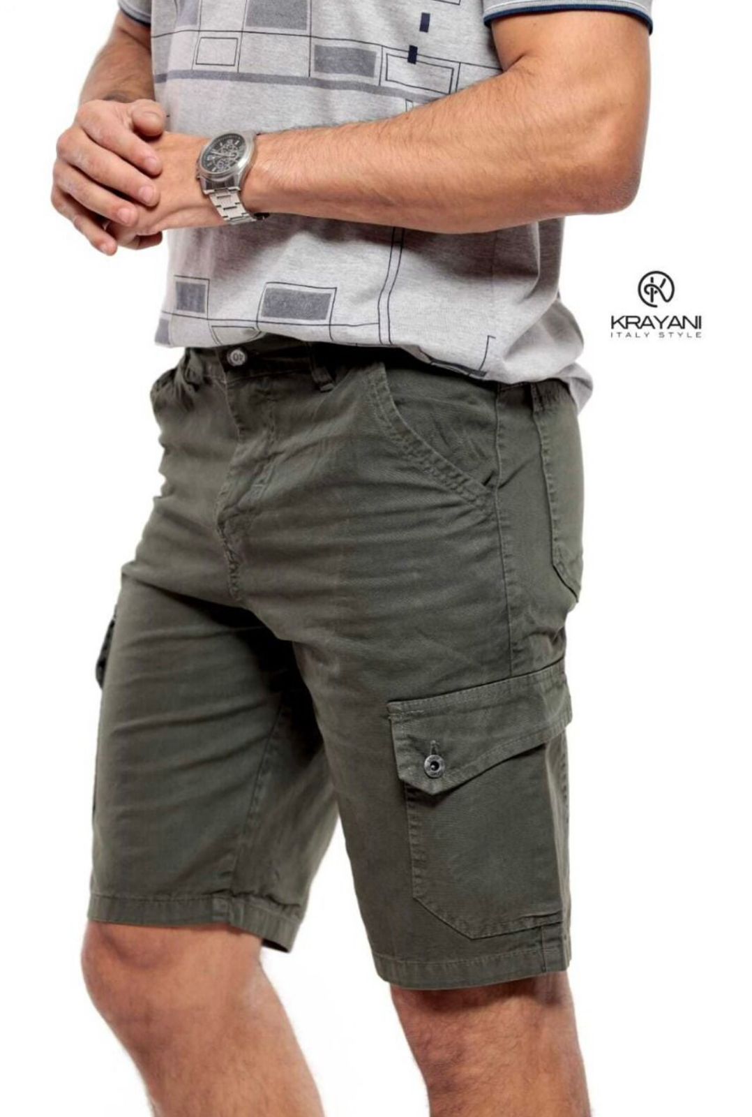 Bermudas Masculina Cargo em Sarja
