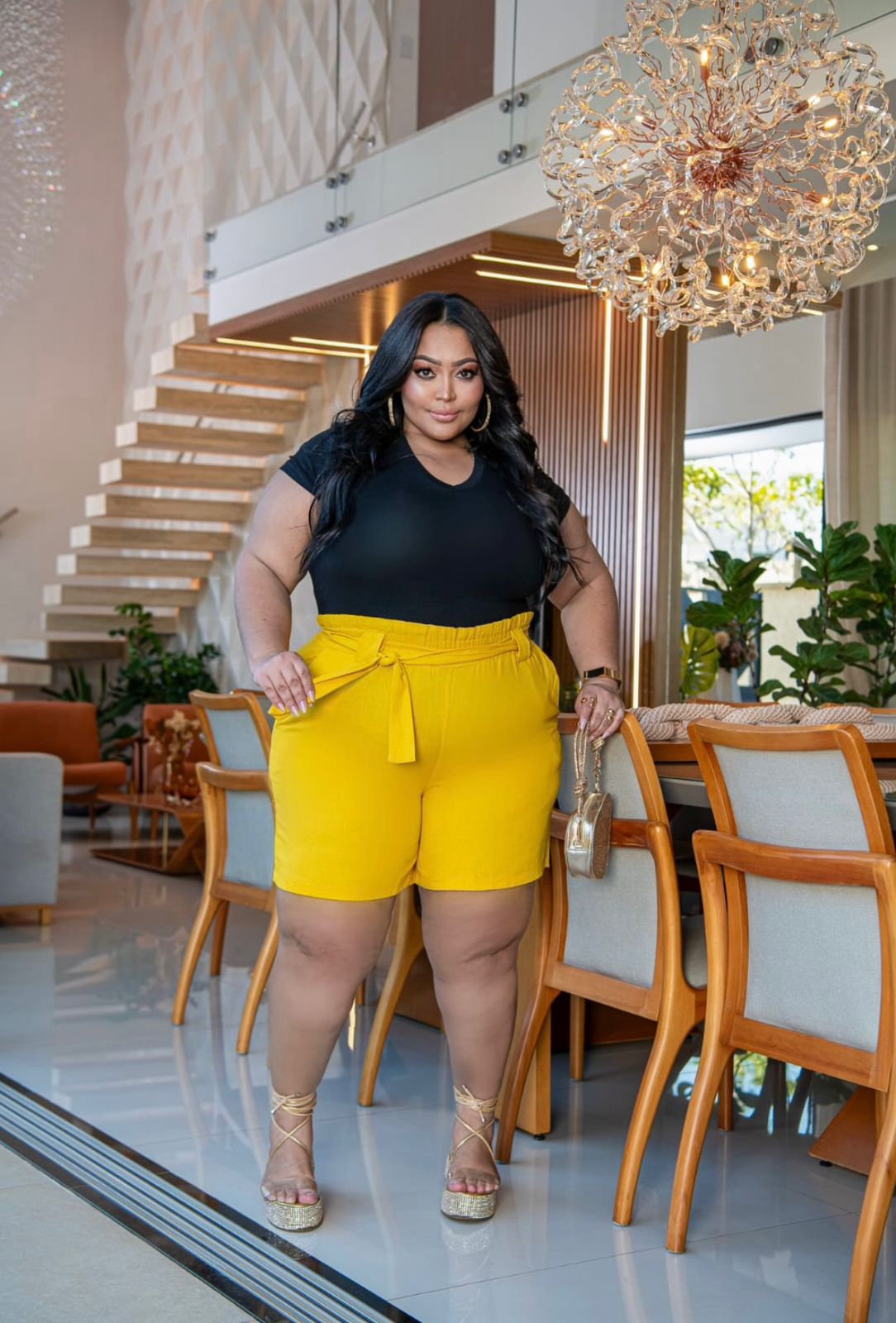 Bermuda Feminina em Linho Plus Size