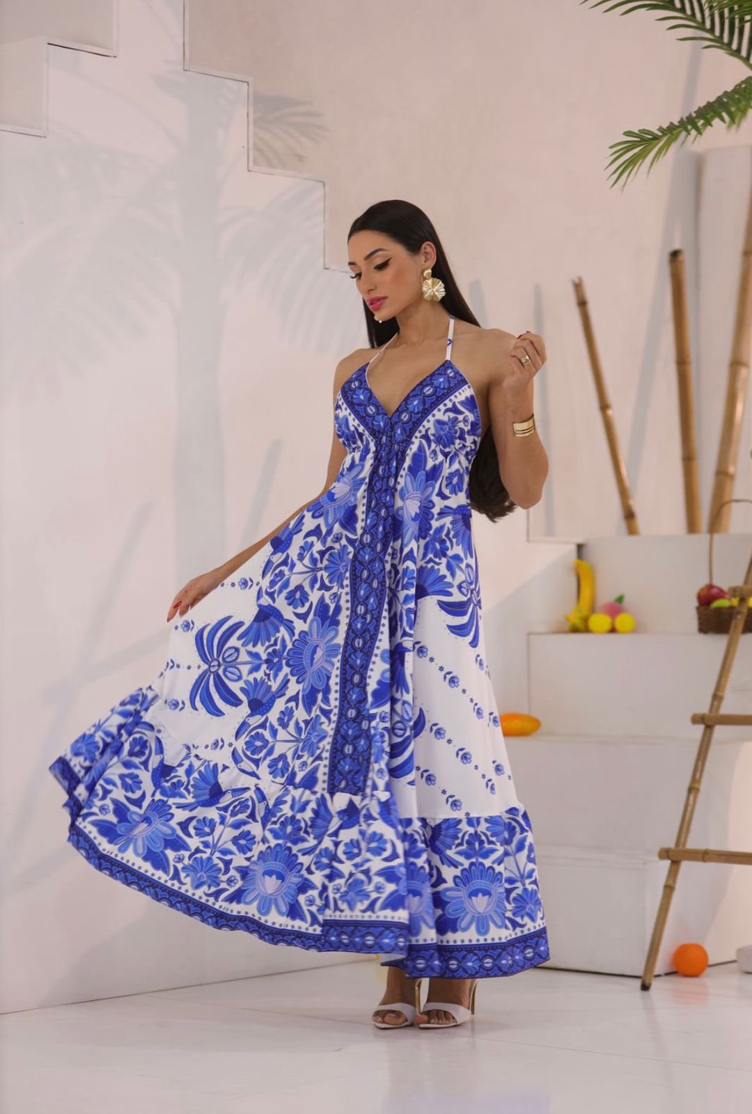 Vestidos Longos com Decote Indianos