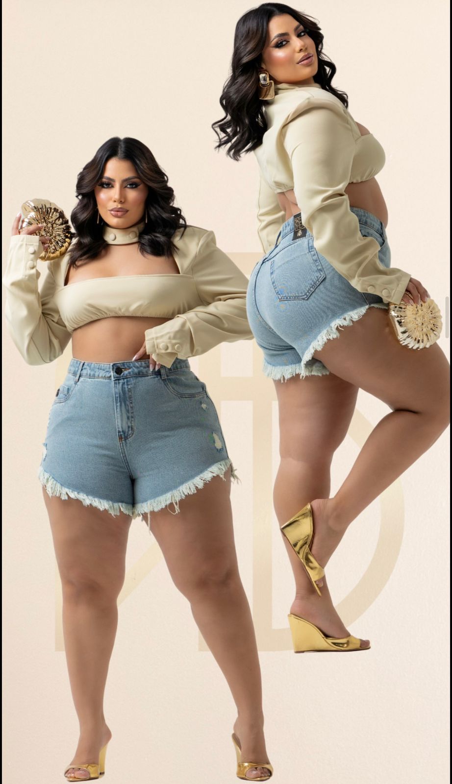 Short Jeans Desfiado Plus Size