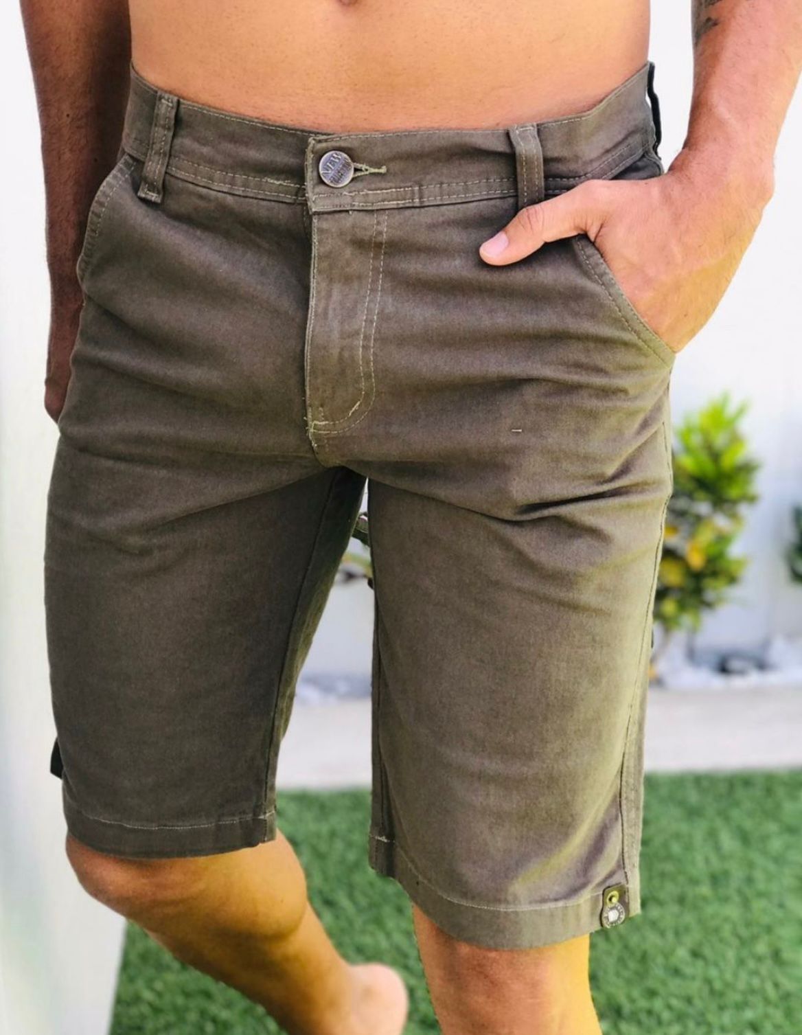 Bermudas Masculinas em Sarja Plus Size