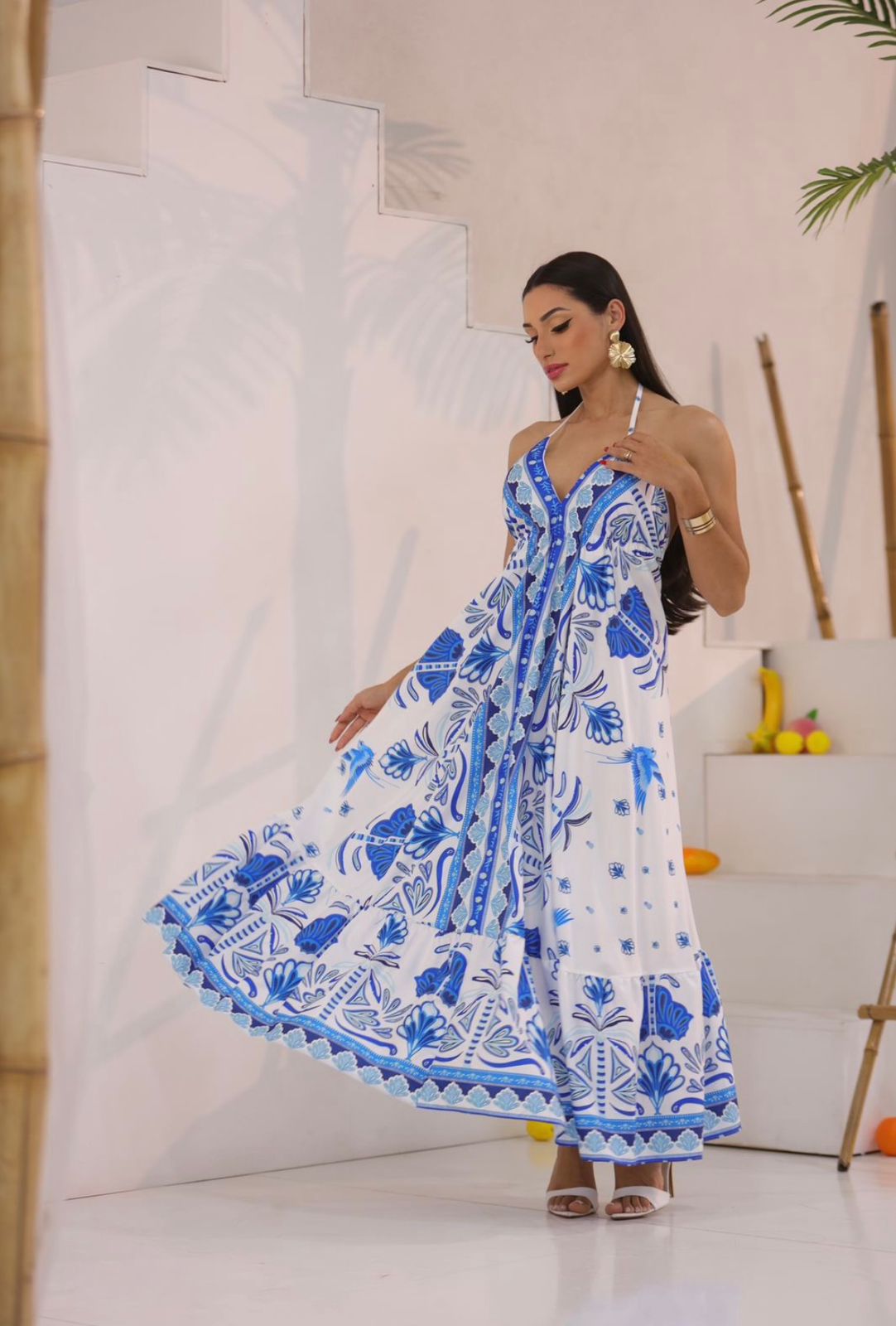 Vestidos Longos com Decote Indianos