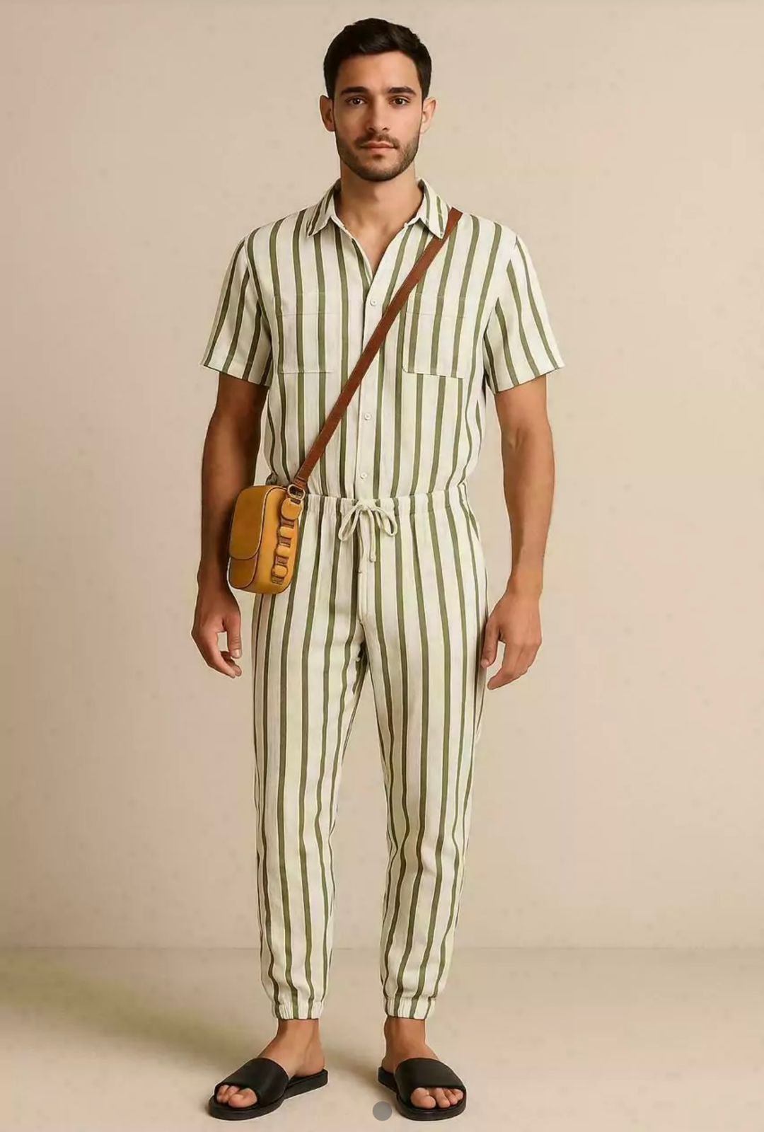 Macacão Longo Listrado Masculino