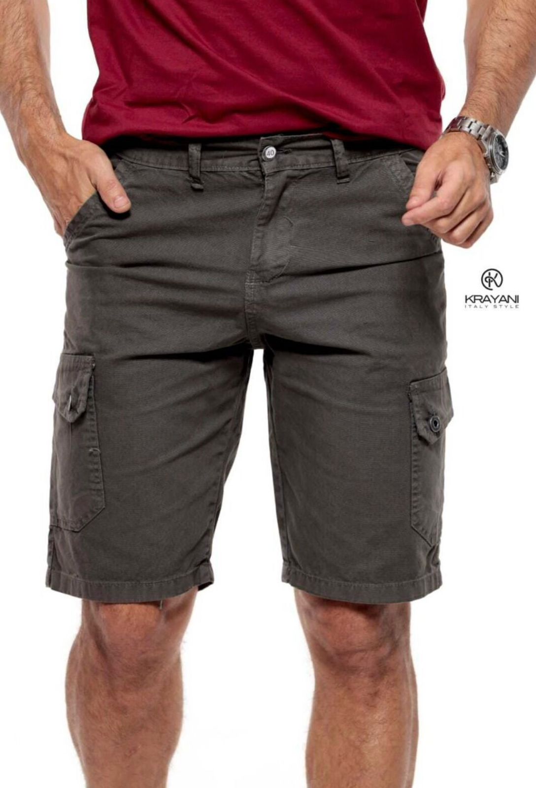 Bermudas Masculina Cargo em Sarja