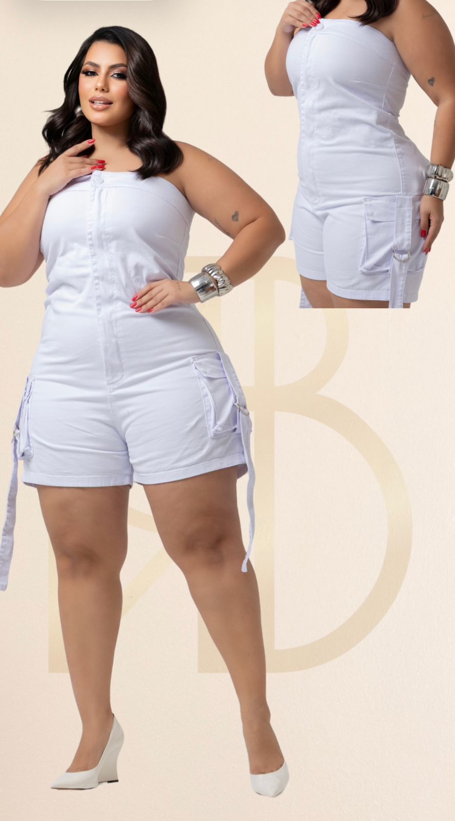 Macaquinho Jeans Tomara Caia Plus Size