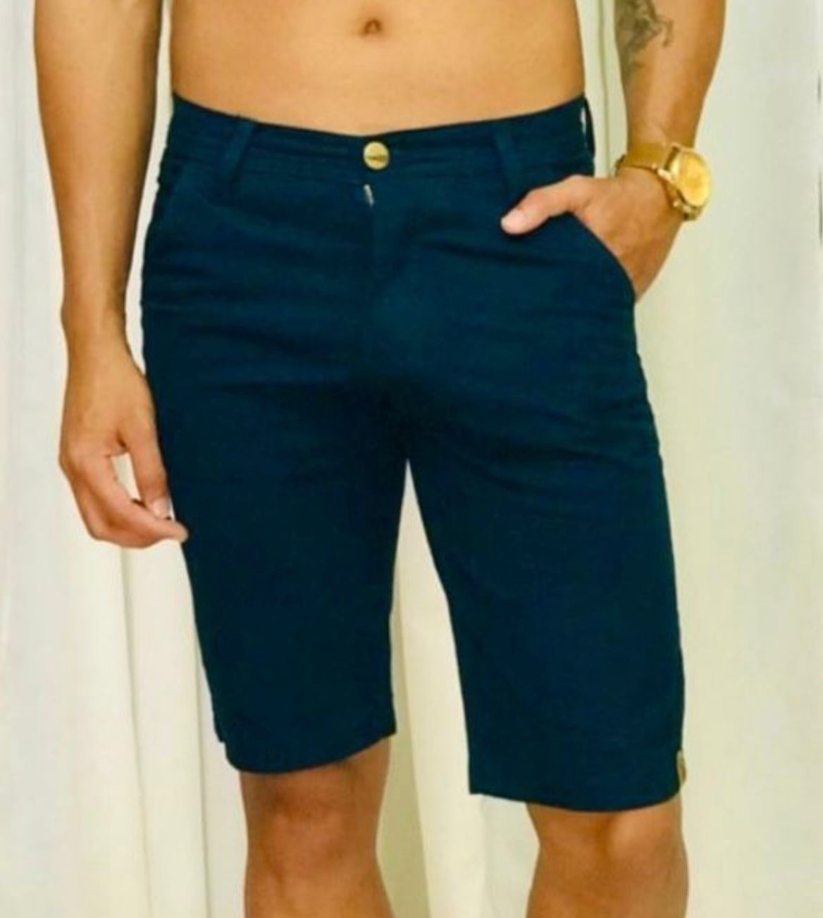 Bermudas Masculinas em Sarja Plus Size