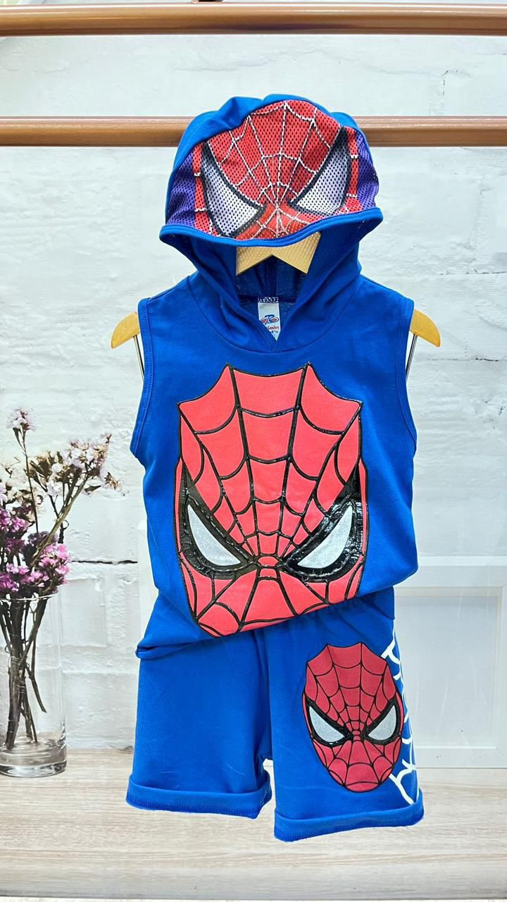 Conjunto Infantil Regata com Capuz e Bermuda Personagens