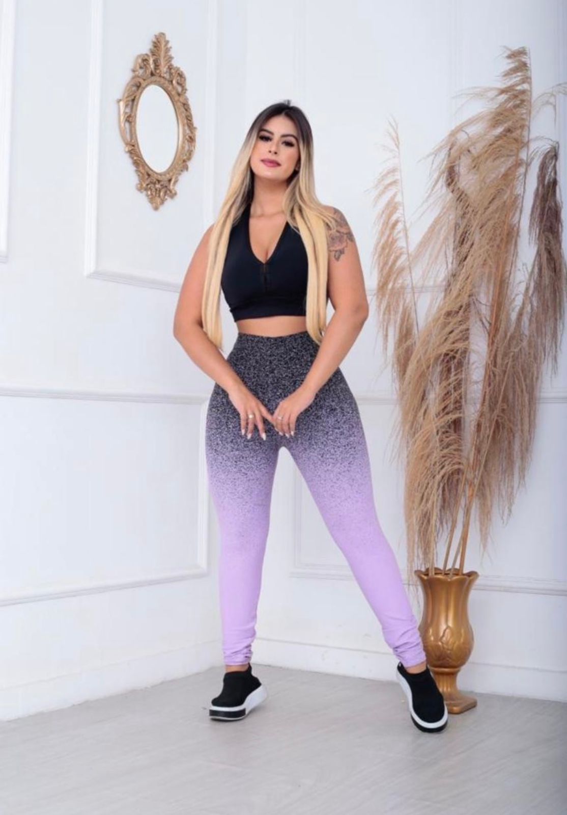 Calças Legging de Academia em Degrade