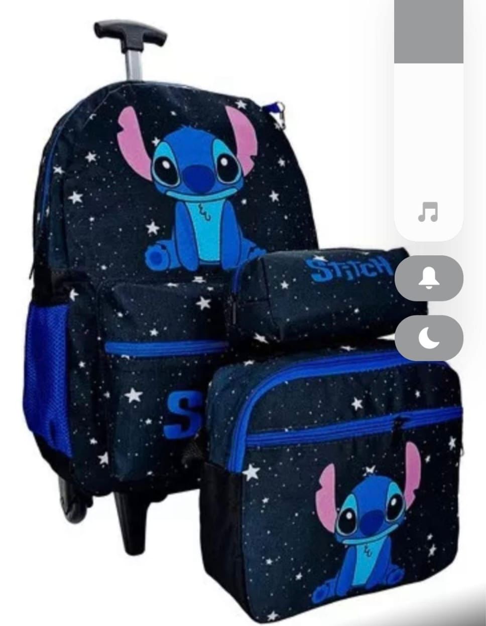 Kit Infantil Mochila com Carrinho + Lancheira + Estojo Personagens