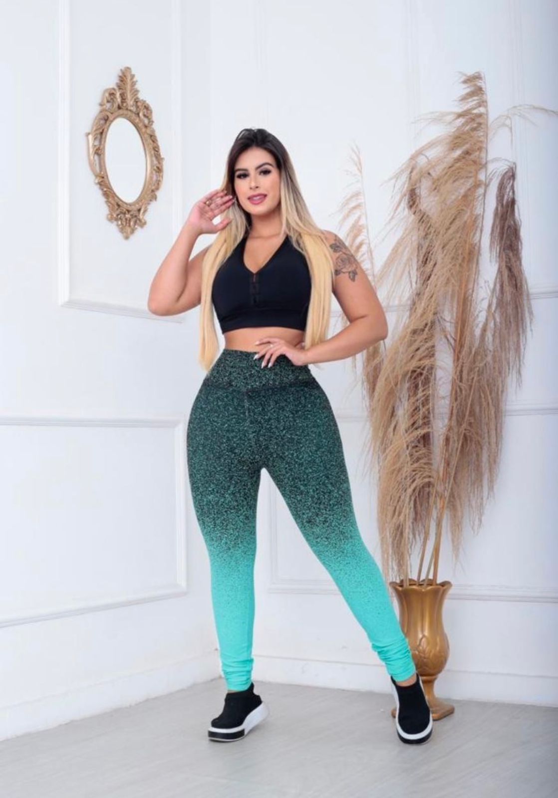 Calças Legging de Academia em Degrade