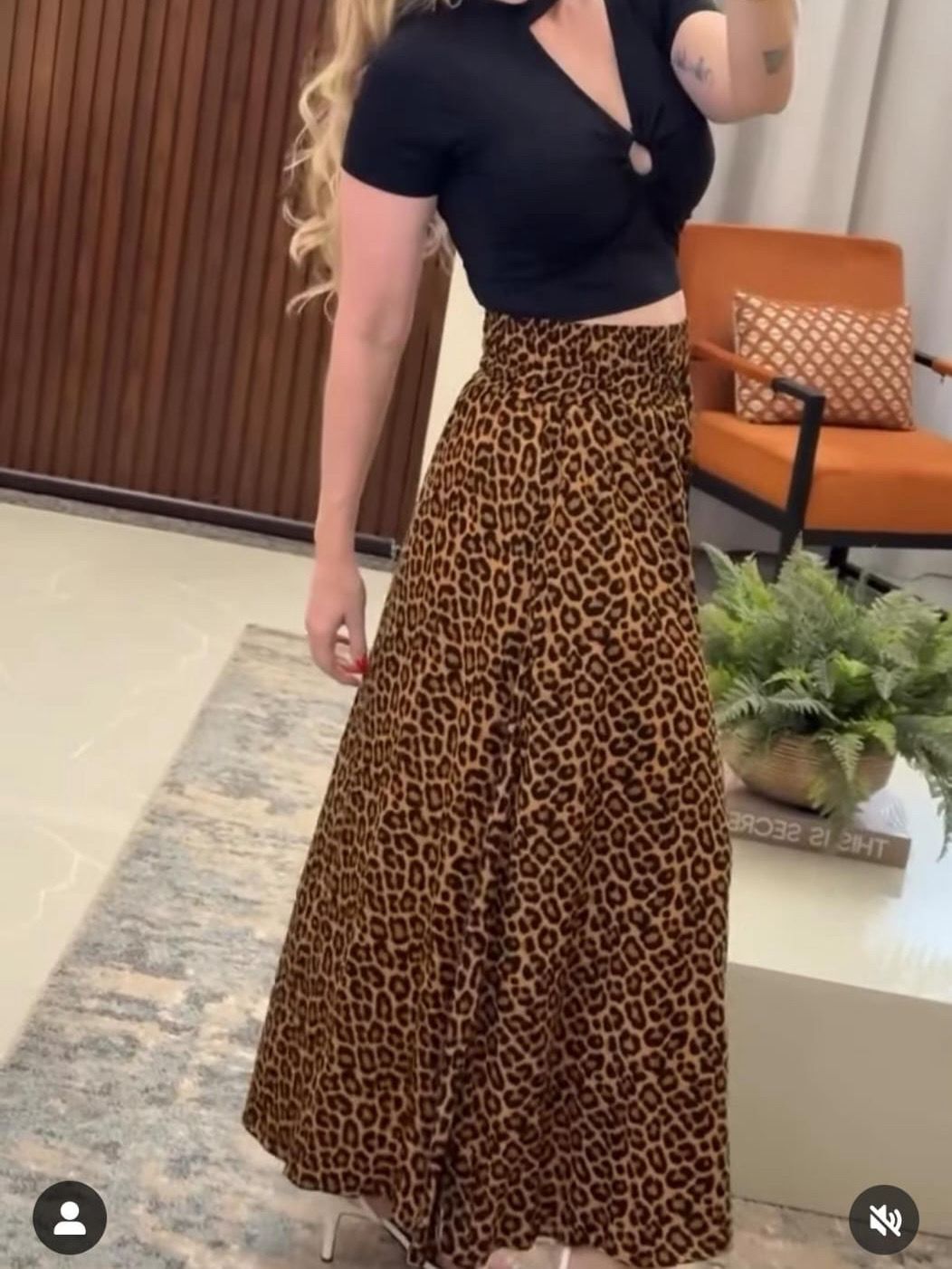 Saia Longa em Animal Print