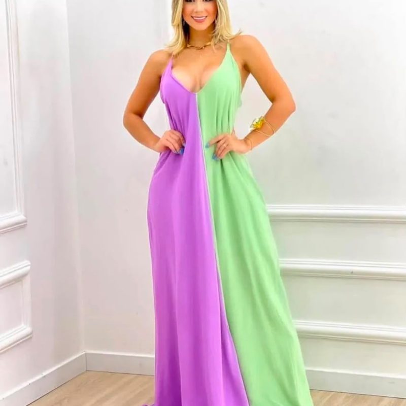 Vestidos Longos Bicolor