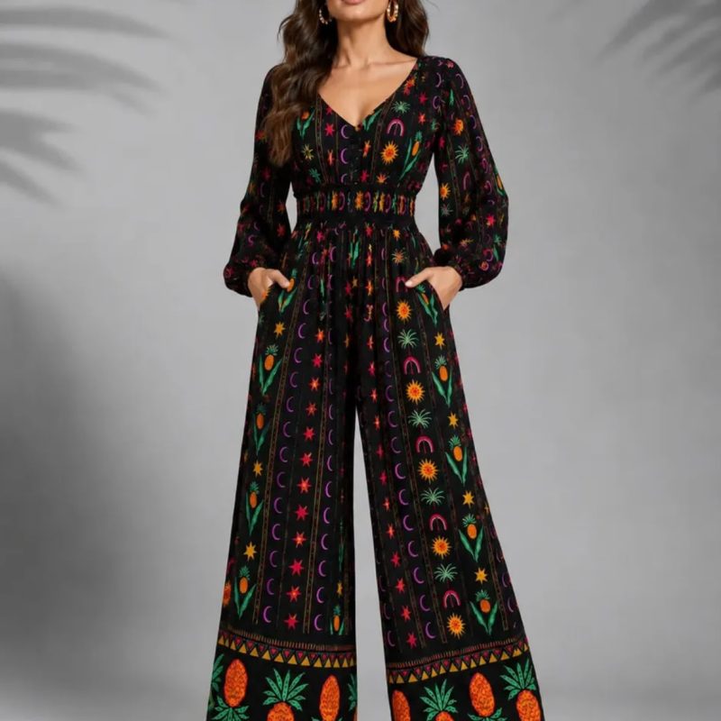 Macacão Longo Pantalona de Manga Longa Inspiração Farm