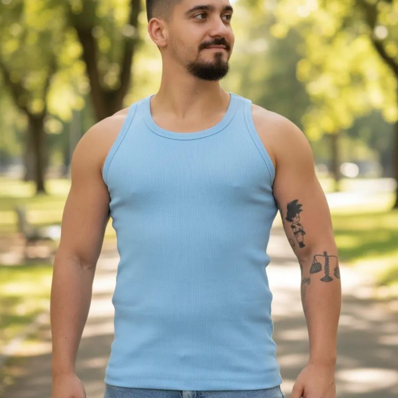 Regatas Masculina Caneladas