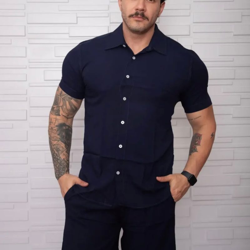 Conjuntos Masculino Camisa com Short