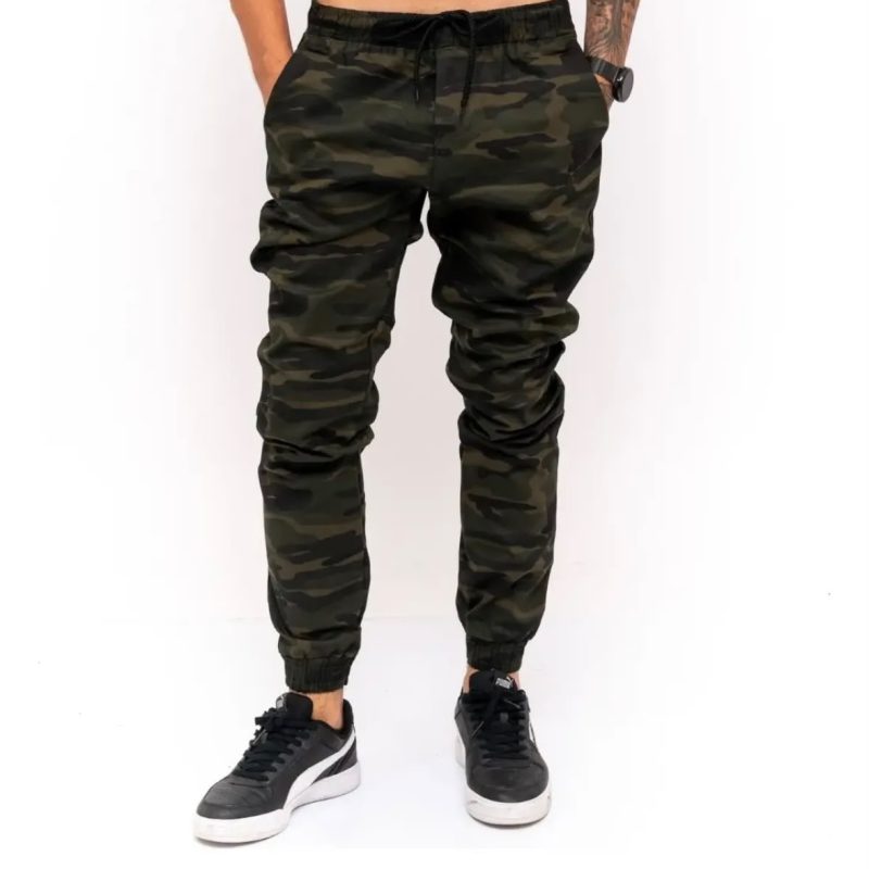 Calça masculina jogger camuflada