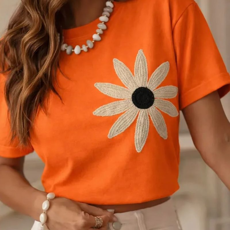 Blusas Femininas de Manga Curta Estampada