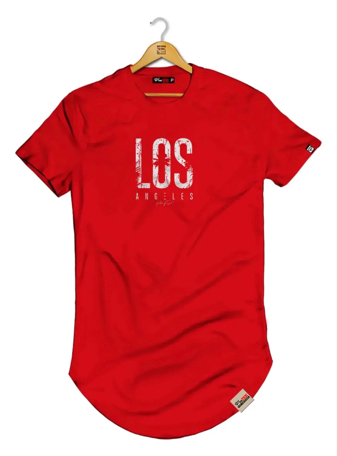 Camisetas Masculinas Longline Los Angeles - Imagem 3