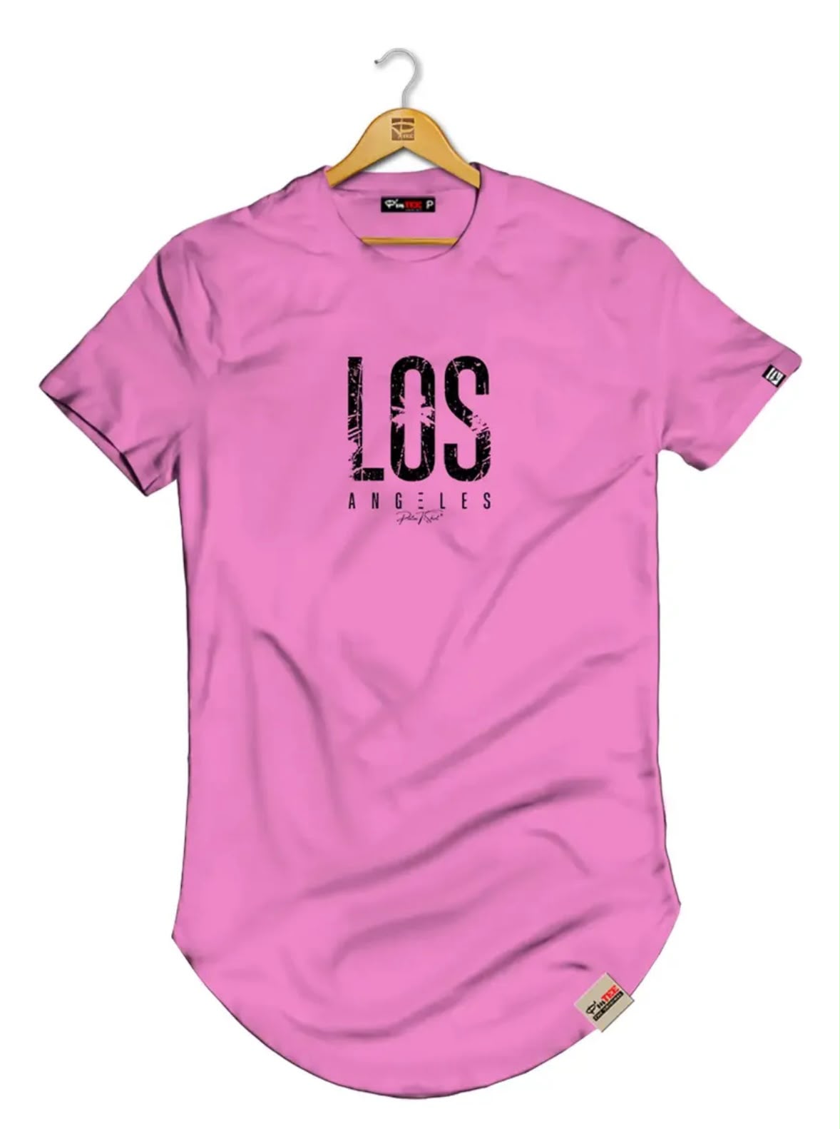 Camisetas Masculinas Longline Los Angeles - Imagem 4