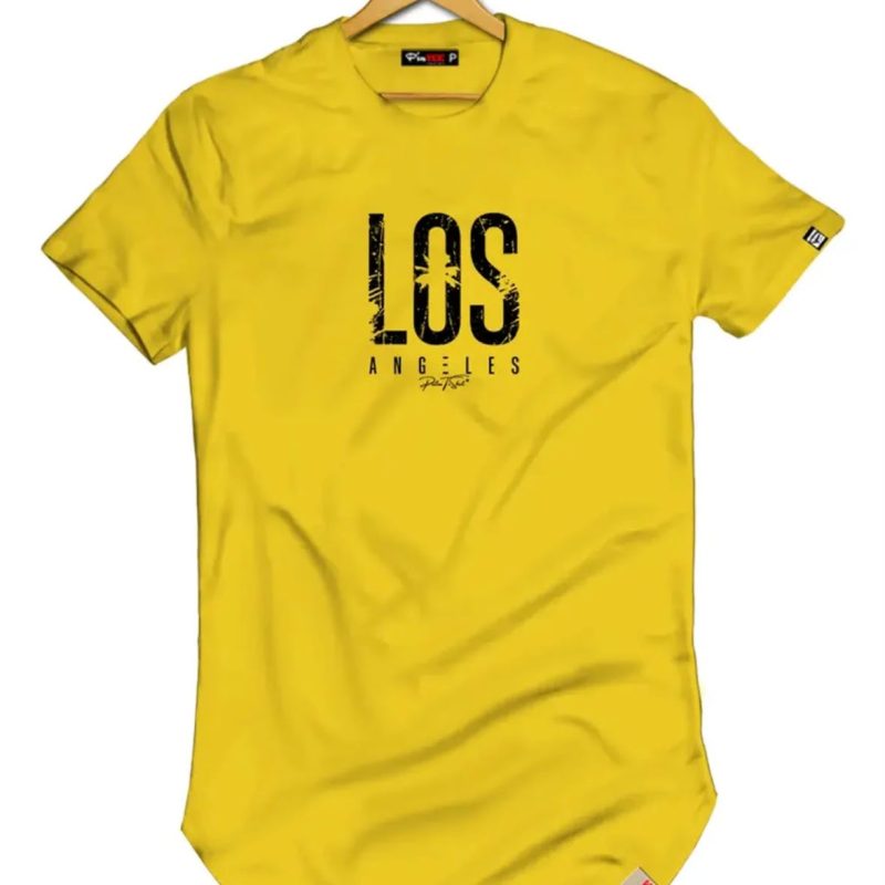 Camisetas Masculinas Longline Los Angeles