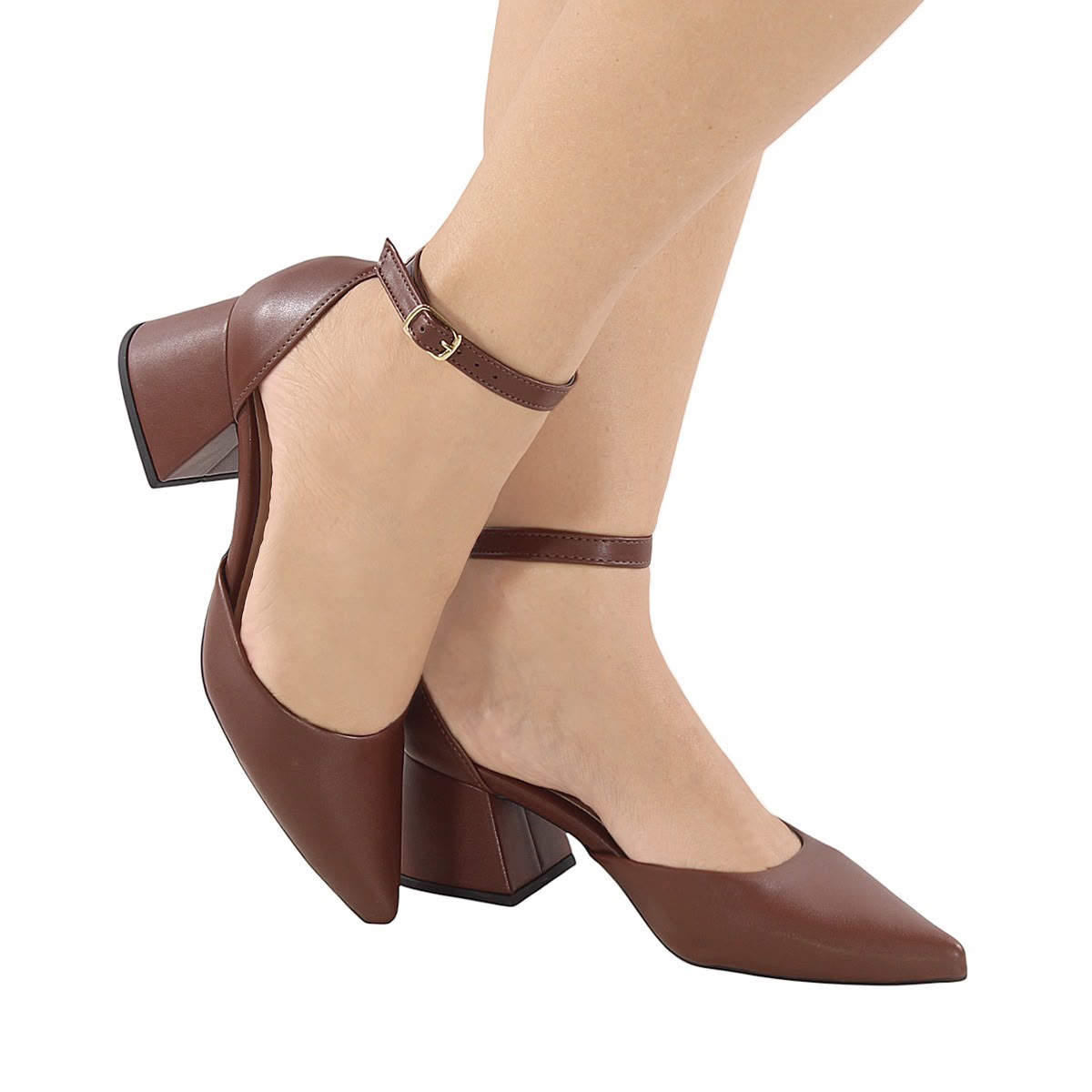Scarpin Aberto com Salto Bloco 5 cm