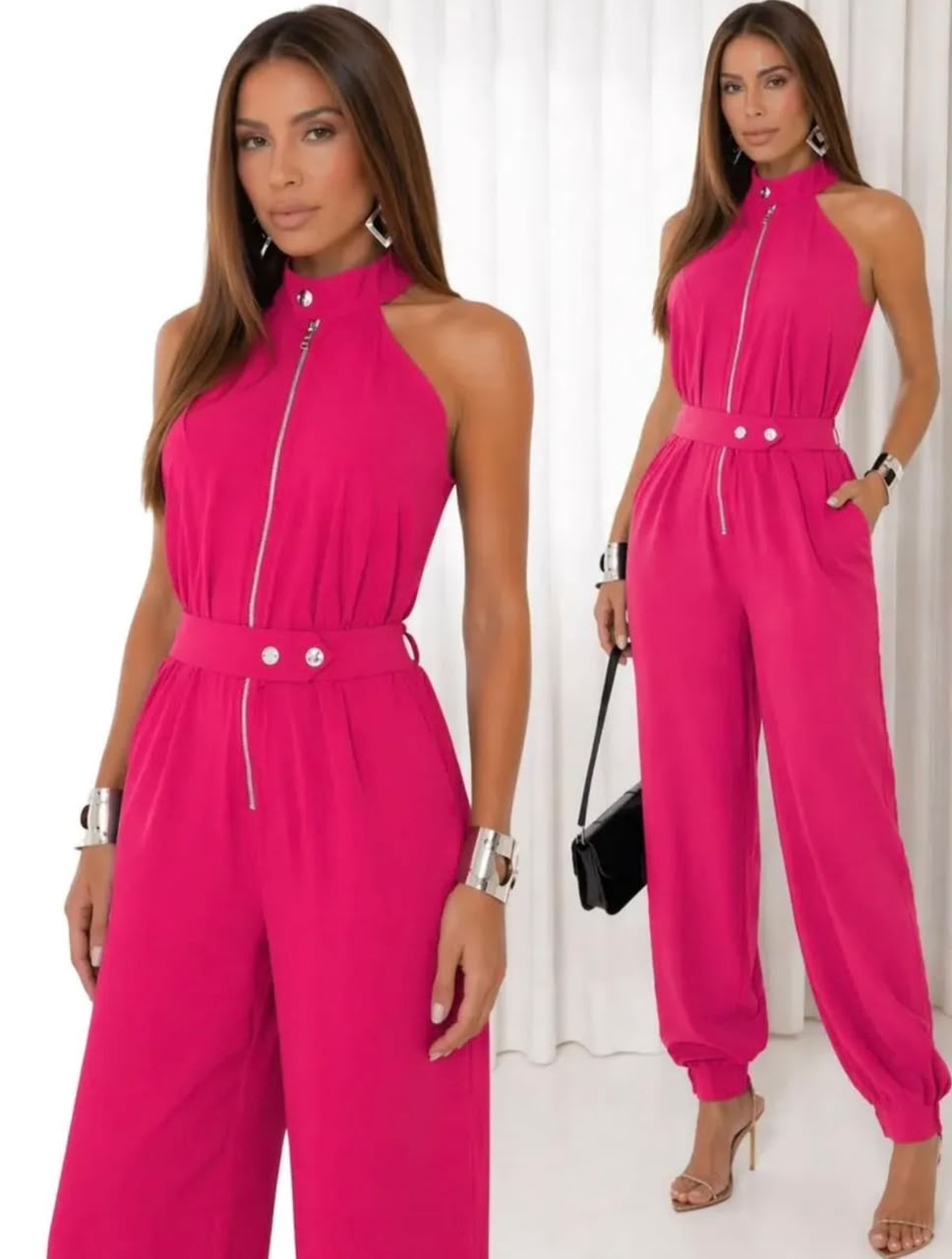 Macacão Longo Pantalona com Zíper Frontal - Imagem 5