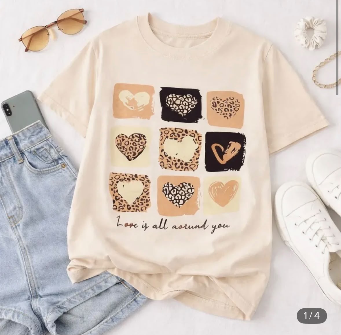 Blusas Feminina de Manga Manga Curta de Corações - Imagem 5